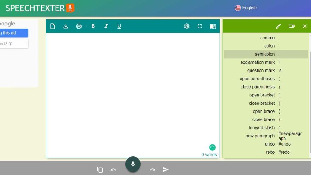 Speech to text