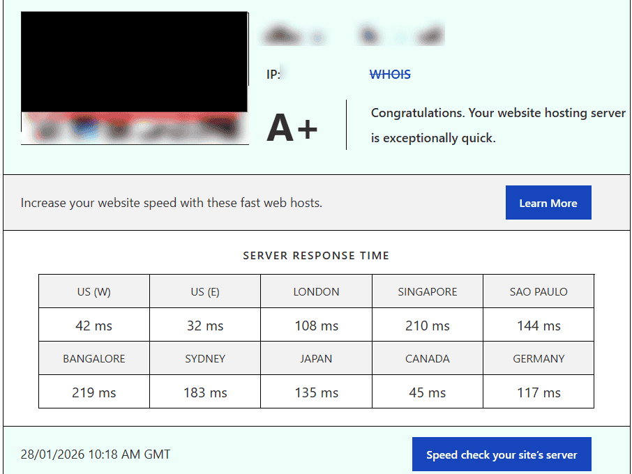 Smartweb server response result