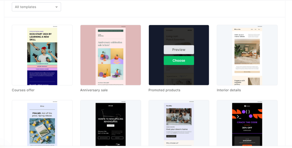 MailerLite Template Galerry