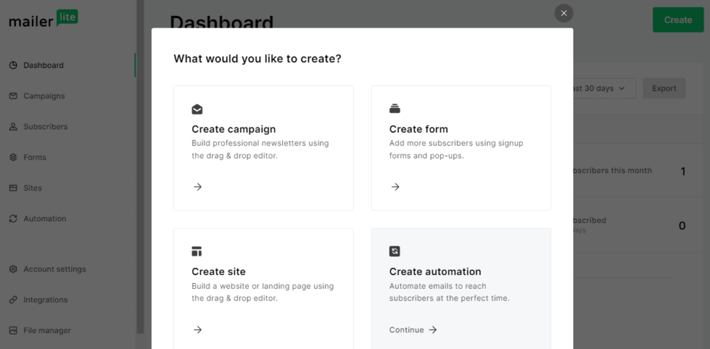 Start with MailerLite