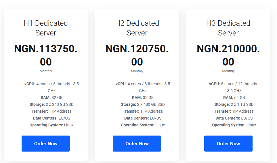 TrueHost Dedicated Hosting Plan