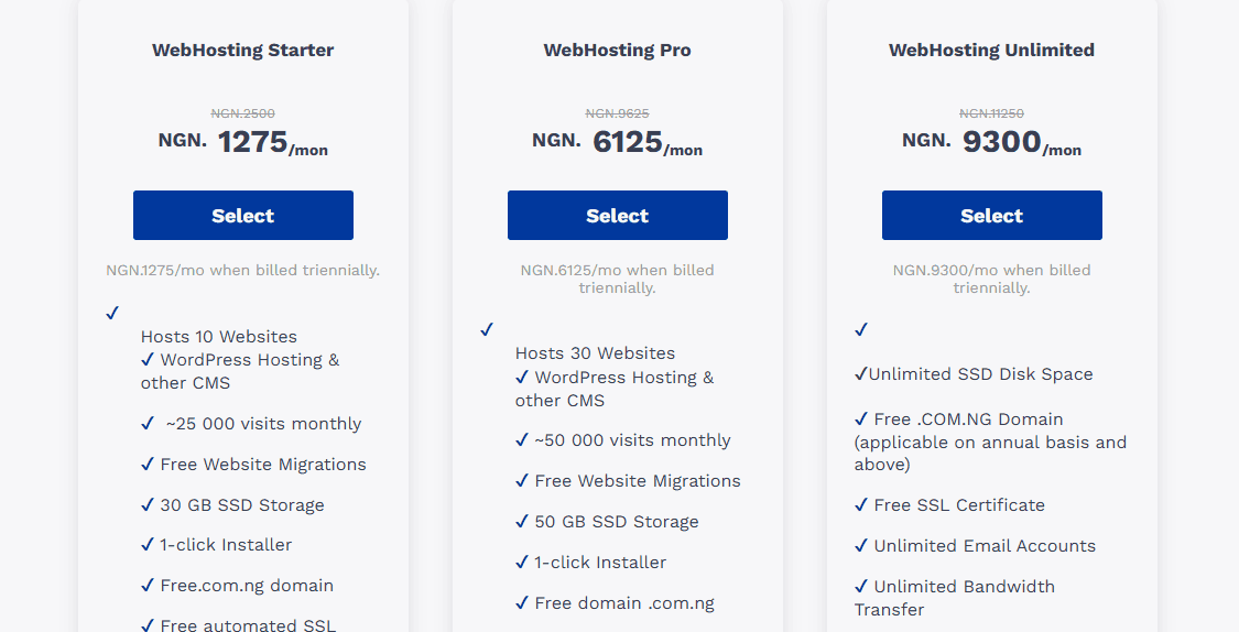 TrueHost Shared Hosting Pricing