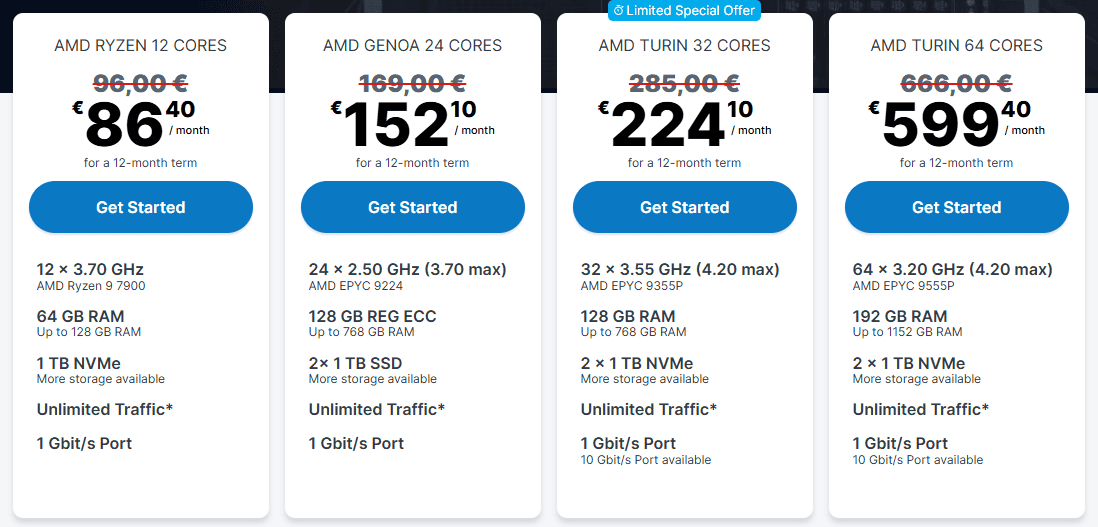Contabo dedicated server Pricing