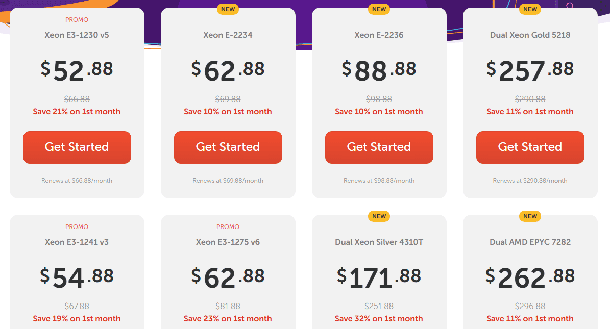 Namecheap Dedicated Hosting Plans